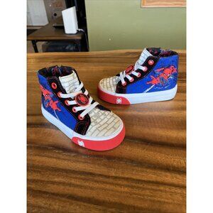 Met! Marvel Spider-Man Athletic High Top Slip-on Sneakers Shoes Kids Size 8